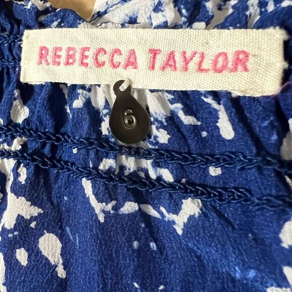 Rebecca Taylor Silk Batik Long Sleeve Blouse - Picture 8 of 9